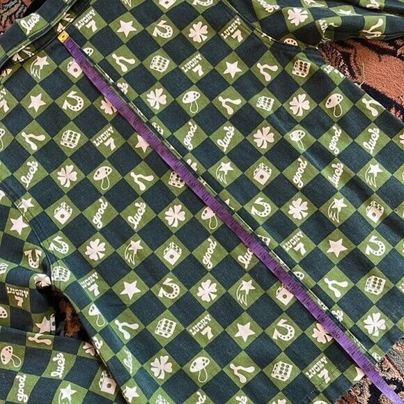 Size P Big Bud Press Work Jacket Lucky Green Print Pattern NWOT - Picture 8 of 13